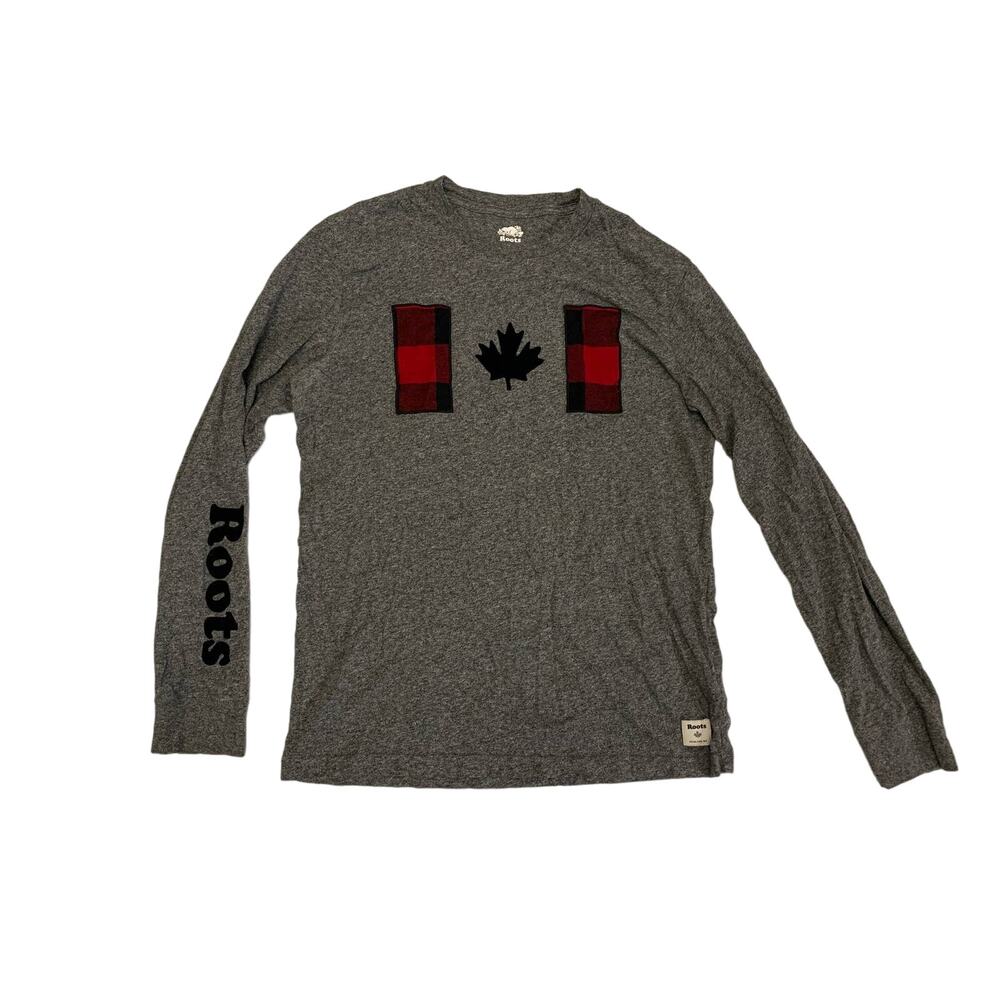 Buffalo Plaid Canadian Flag Roots Long sleeve shirt